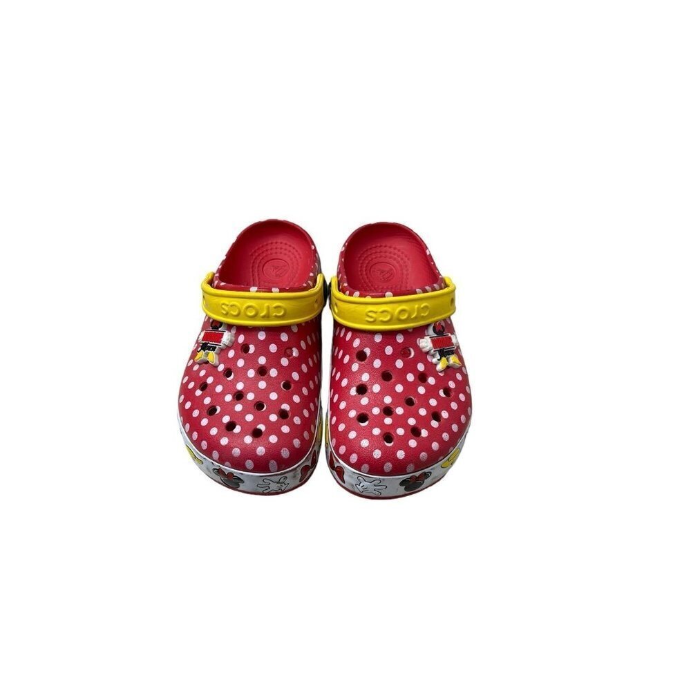 Crocs Disney Parks Minnie Mouse Kids Crocband Red Clogs Junior Size 1 - Picture 3 of 7